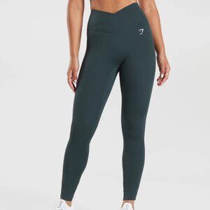 NWOT Gymshark Crossover Leggings Darkest Teal S